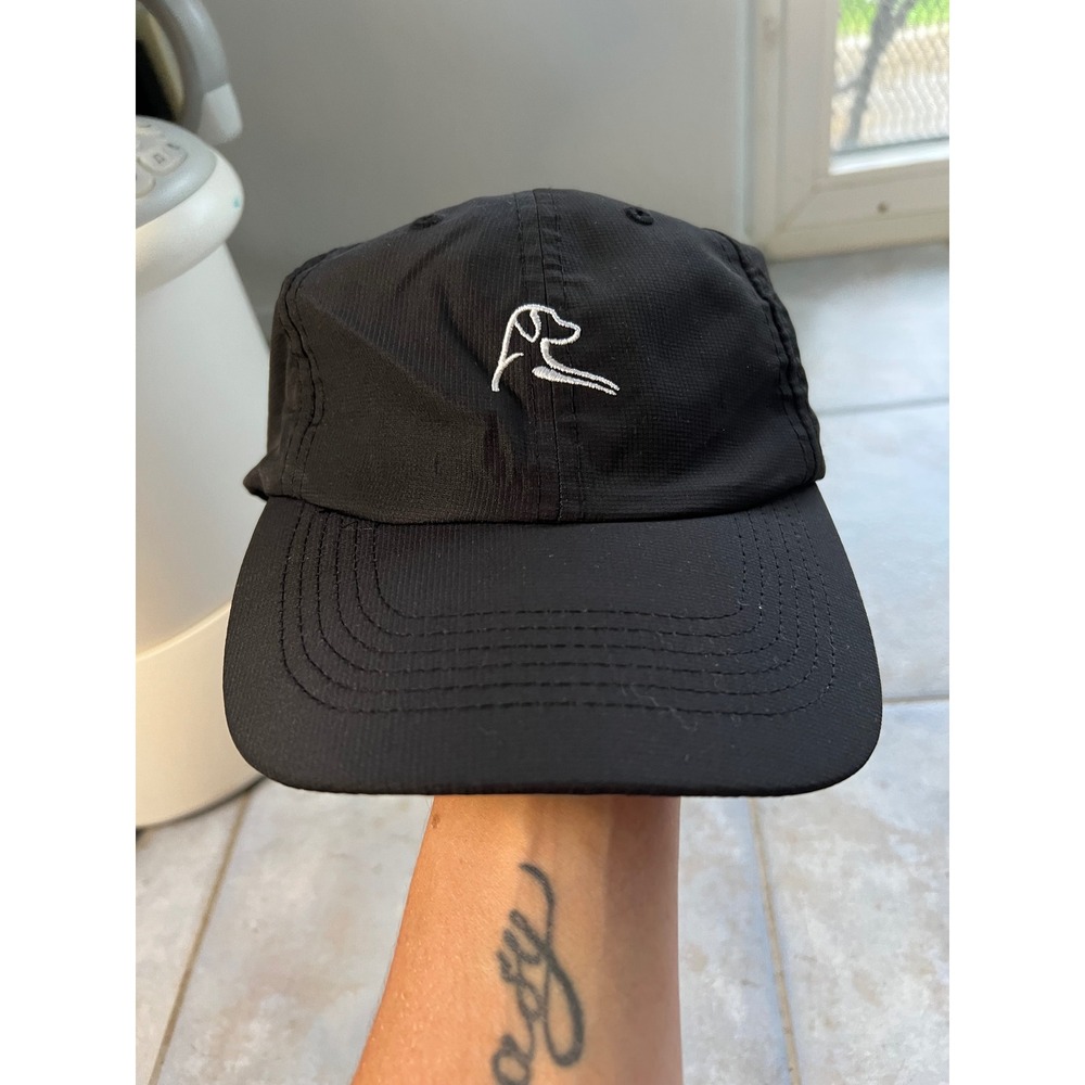 Rhoback Performance Hat Adjustable Black Ripstop Dog Logo Golf Cap One Size